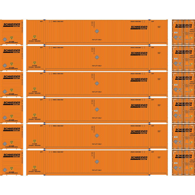 Athearn - N 53' CIMC Container, Schneider #2 (6) - 18045 Athearn - N 53' CIMC Container, Schneider #2 (6) - 18045