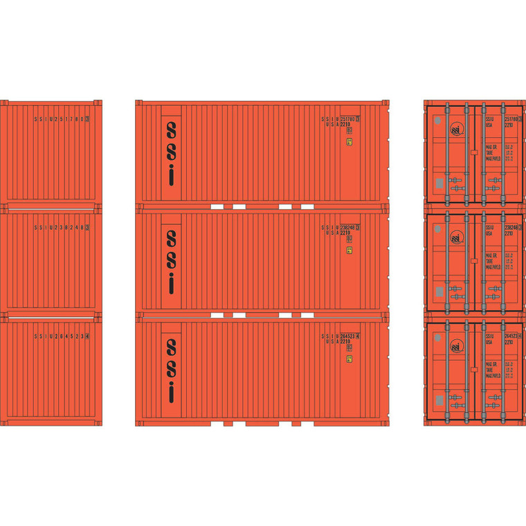 Athearn - HO 20' Corrugated Container, SSIU (3) - 28077 Athearn - HO 20' Corrugated Container, SSIU (3) - 28077