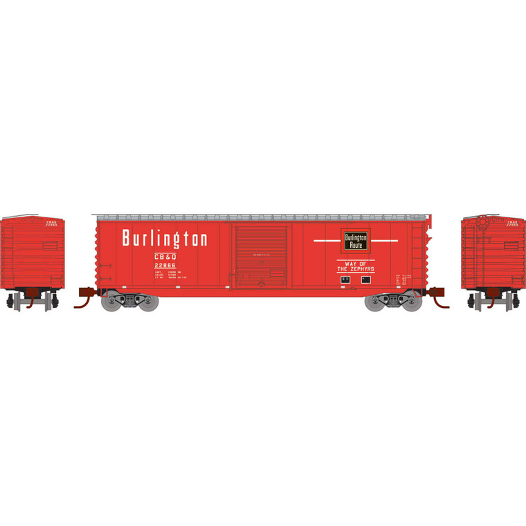 Athearn - N 50' PS-1 Single Sliding Door Box, CB&Q #22866 - 2980 Athearn - N 50' PS-1 Single Sliding Door Box, CB&Q #22866 - 2980