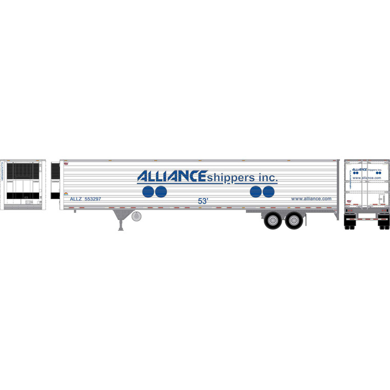 Athearn - HO ATH 53' Utility Reefer Trailer, ALLZ #553297 - 3001 Athearn - HO ATH 53' Utility Reefer Trailer, ALLZ #553297 - 3001