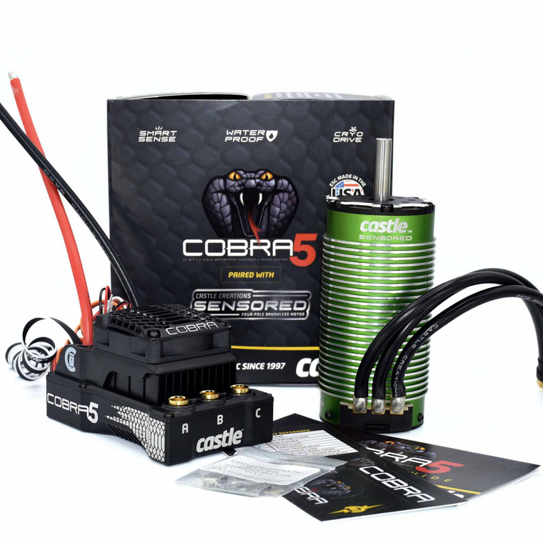 Castle Creations - COBRA 5, 8S, 33.6V ESC, 20A PEAK BEC W/2028-800KV - 010017901
