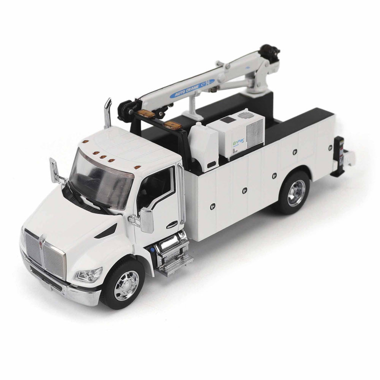Racemasters - 1:50 Kenworth T380 Auto-Crane Titan 85-Body HC14-Crane Work Truck with Miller EnPak (white) - 71212