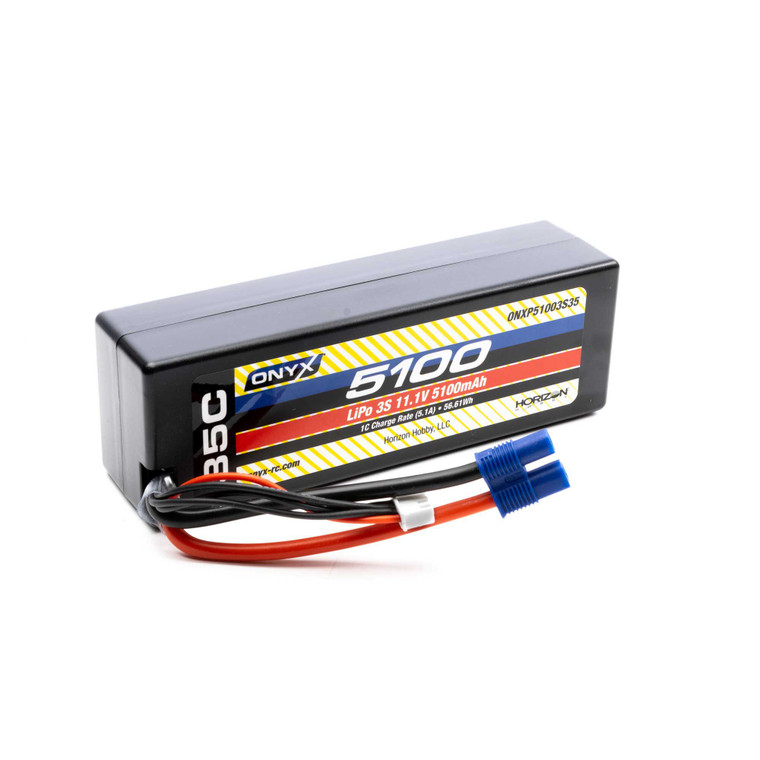 ONYX - 11.1V 5100mAh 3S 35C LiPo Hard Case: EC3 - P51003S35 ONYX - 11.1V 5100mAh 3S 35C LiPo Hard Case: EC3 - P51003S35