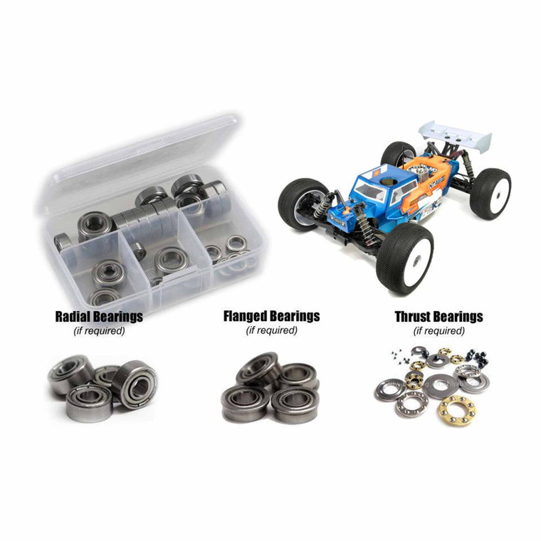 RC Screwz - Tekno RC NT48 2.2 1/8th (TKR9401) Metal Shielded Bearing Kit - TEK034B
