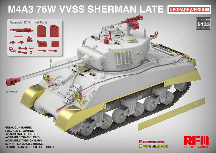 Ryefield Models - M4A3 Sherman 76W VVSS Late(upgraded)1:35 - 5133