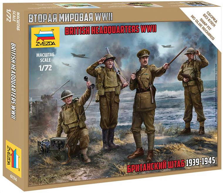 Zvezda Model Kits - WWII British Headquarter Crew '39-45 1:7 - 6174