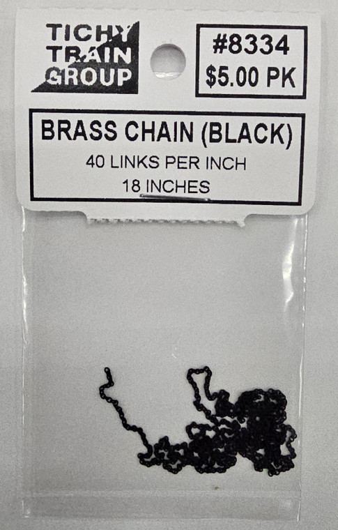 Tichy Train Group - Black Brass Chain 18'/40 LPI - 8334