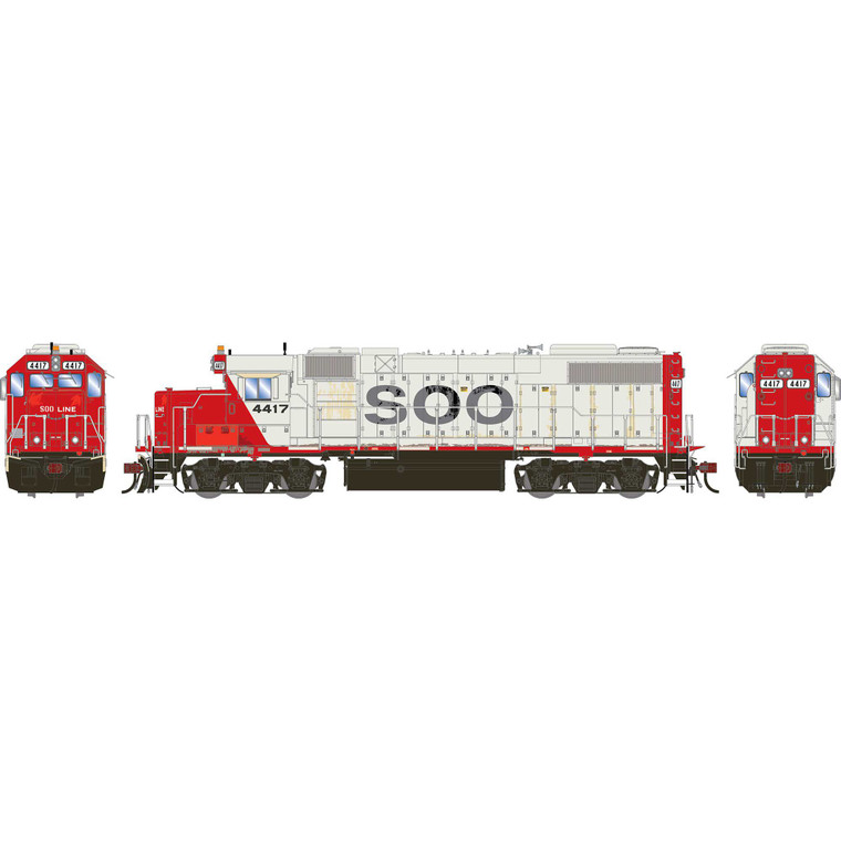 Athearn - HO GEN GP38-2 Locomotive w/DCC & Sound, Primed For Grime SOO # 4417 - G-2673