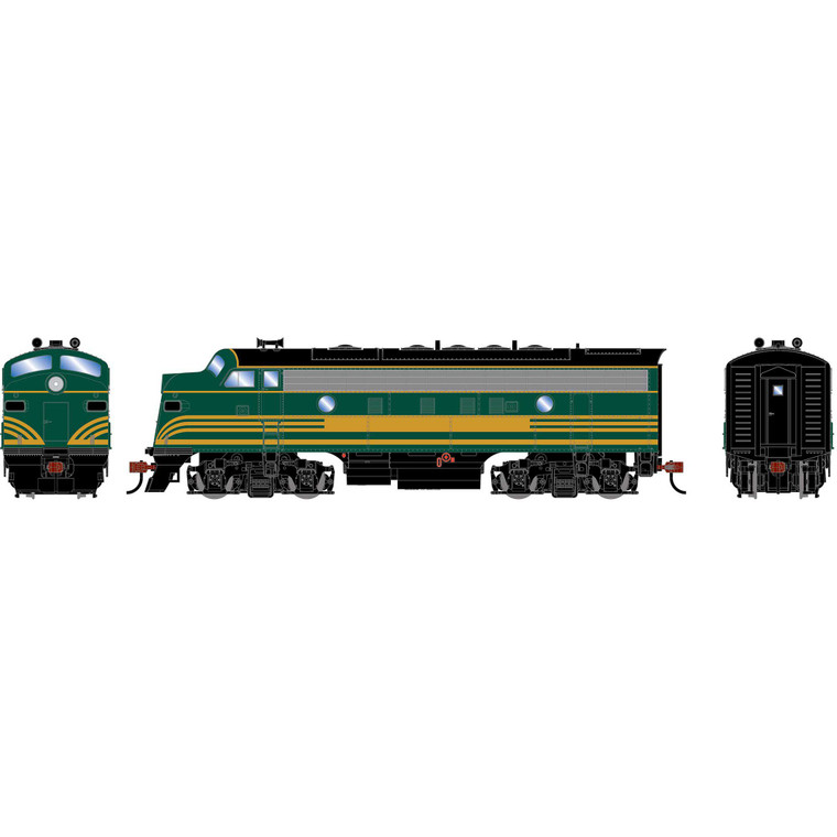Roundhouse - HO RND F7A Locomotive DCC-Ready, Painted Unlettered/Swept Multiple Stripes - -3518
