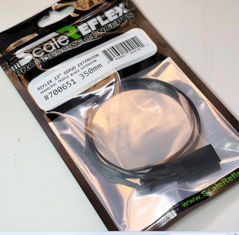 Scale Reflex - Black Wire - 350mm (13") Servo / ESC Extension Cable - 700651