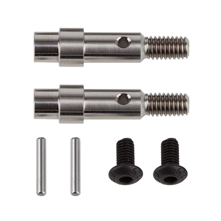 Team Associated - RC10B6 FT Titanium Hex Adapter Front Axles - 71181