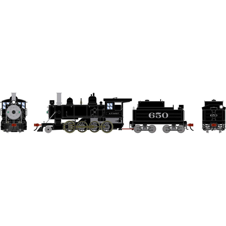 Athearn - HO ATH 2-8-0 Steam Locomotive, ATSF #650 - -3440
