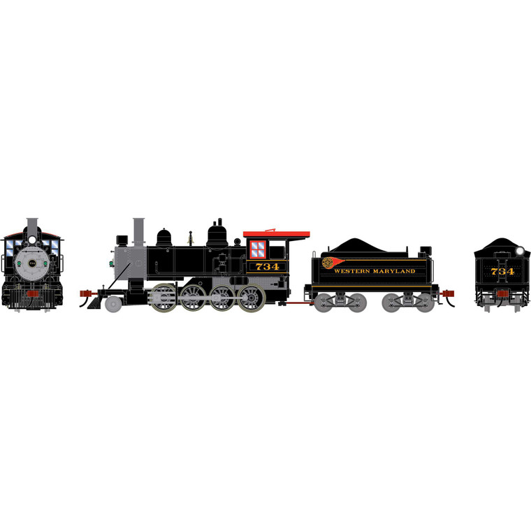 Athearn - HO ATH 2-8-0 Steam Locomotive w/DCC & Sound, WM #734 - -3461