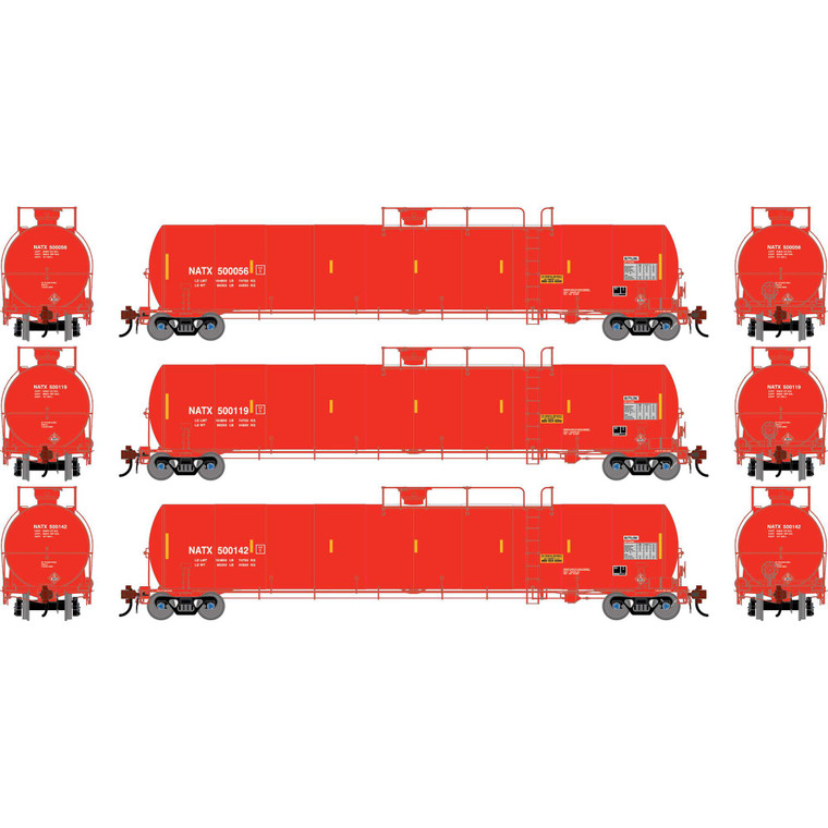 Athearn - HO GEN UTC 33K LPG Tank Car, NATX #500056/500119/500142(3) - G-2862