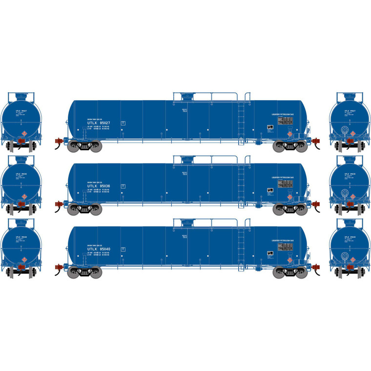 Athearn - N GEN UTC 33K LPG Tank Car, UTLX #951127/951136/951140 (3) - G-2889