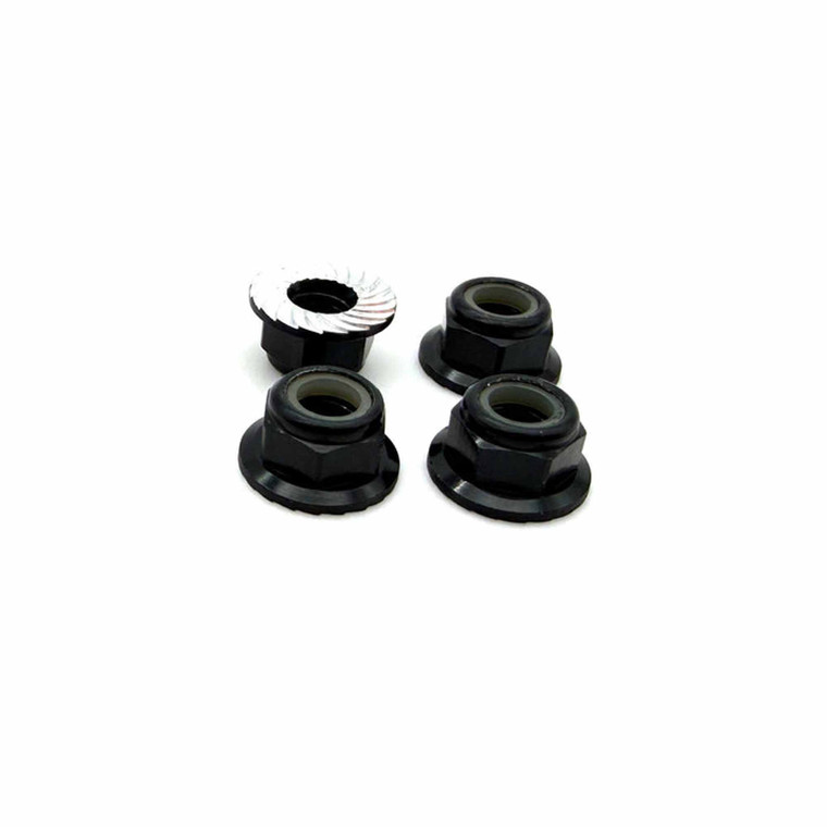 Reefs RC - REEFS 5mm Aluminum Flanged & Serrated Lock Nut (Black)(4pc) - REEFS287