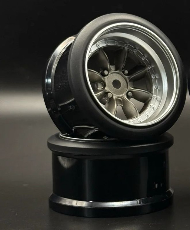 Scale Reflex - Pana 8-Spoke Style 1/10 Gun Metal Rims, 6mm Offset - HG20326