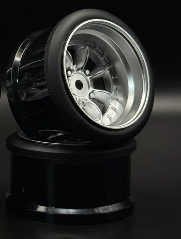 Scale Reflex - Pana 8-Spoke Style 1/10 Silver Rims, 8mm Offset - HG20418