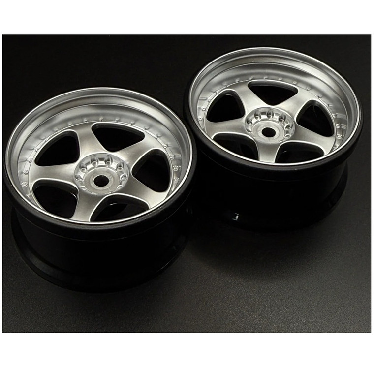 Scale Reflex - NIZ 5-Star Multipiece Style 1-10 Silver Rims, 6mm Offset - HG20156
