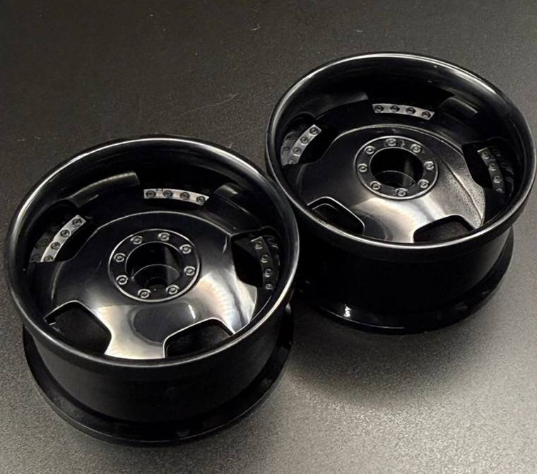 Scale Reflex - Euro VIP Dish Style 1/10 Black Rims, 8mm Offset - HG20208