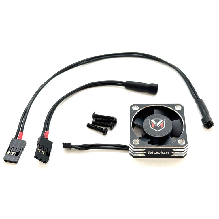Maclan Racing - Hurricane V2 Aluminum Fan, 30mm, Black/Silver - MCL4366