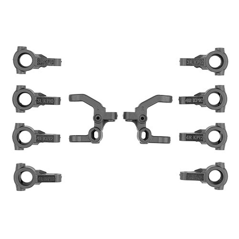Team Associated - RC10B7.1 Caster and Steering Block Set, Carbon - 92577