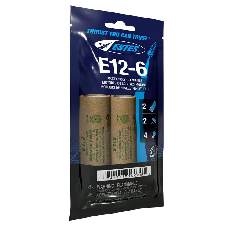 Estes Rockets - E12-6 Model Rocket Engines (2pk) - 10030