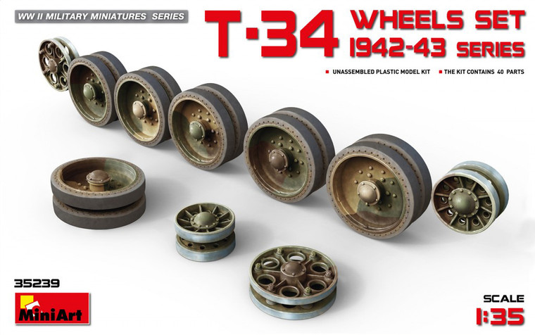 Mini Art Models - T-34 Wheel Set 1942-1943 - 35239