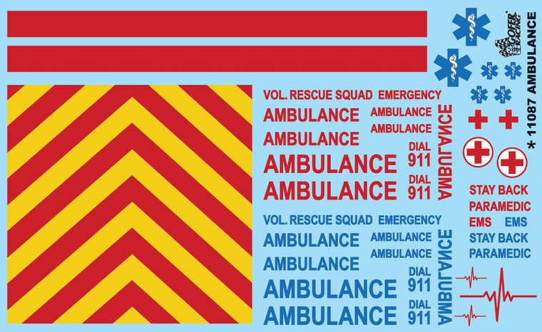 Gofer Racing Model Decals - Ambulance Decal 1:24 - 11087