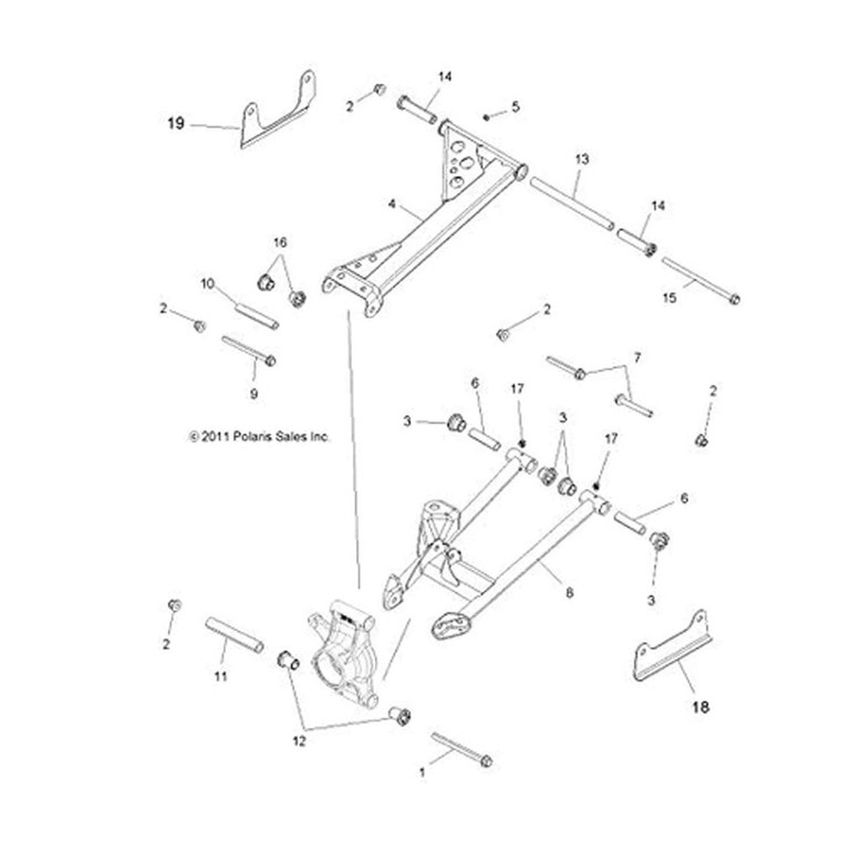 Polaris 1018846-458 WELD-LCA REAR LH MATTE BLK Sportsman 850