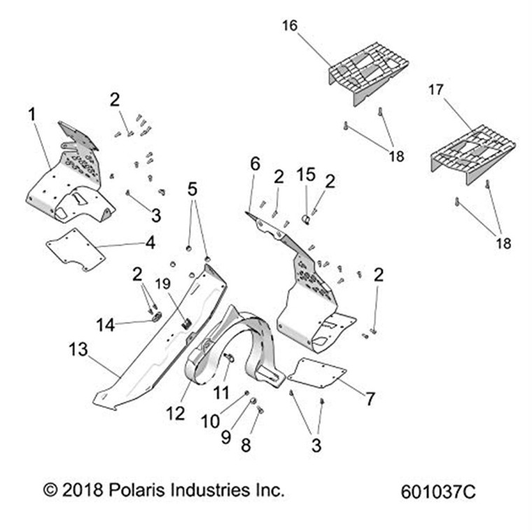 Polaris 1022249-067 ASM., FOOTREST, LH 155 BLK [SP][XC OPTION]