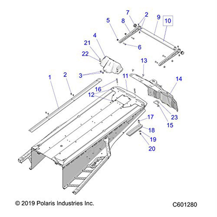 Polaris 1023793-737 Indian Sky Blue Rear Closeoff Switchback XCR XC 800 850 600
