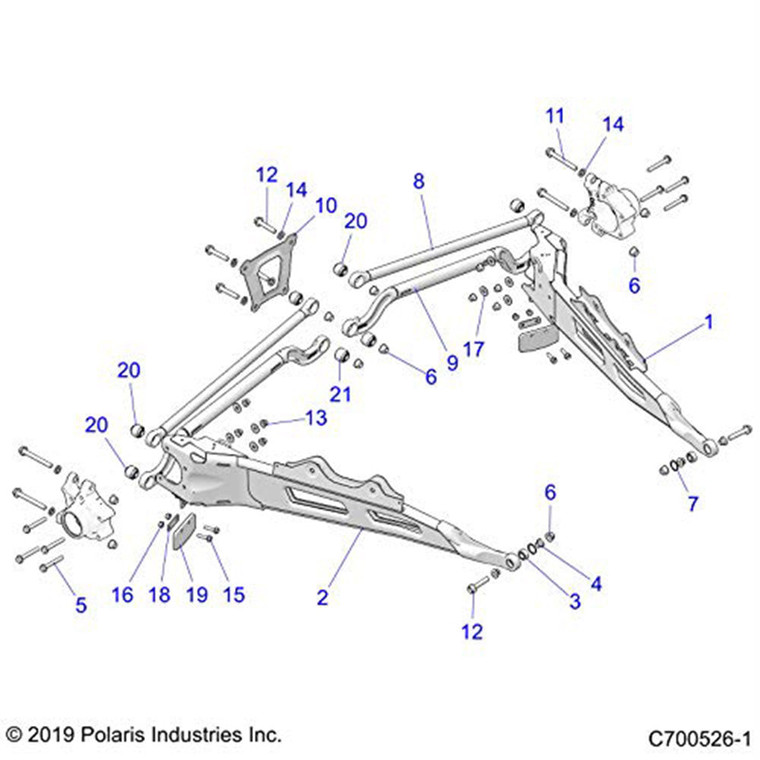 Polaris 1024416-751 Blue Left Hand Trailing Arm RZR XP Turbo S 4