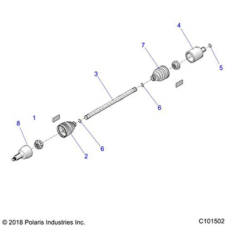 Polaris 1334203 Asm-Shaft Drive Rear 55 Sportsman Scrambler 1000 XP