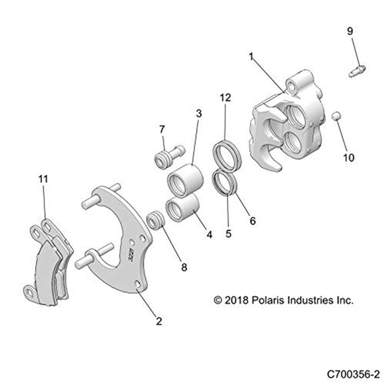 Polaris 1913219 Rear Lower Brake Caliper RZR Turbo XP EPS Velocity S 4