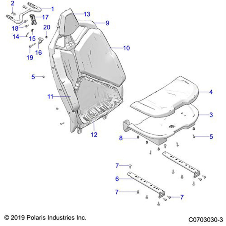 Polaris 2689863 Black Seat Back RZR Turbo XP Sport EPS Ultimate R 4