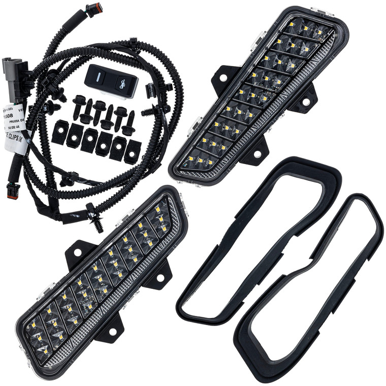Polaris 2889767 Front Brushguard Auxiliary Lights w Sleek Dash-Mounted Switch