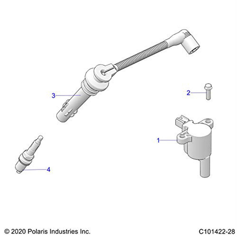 Polaris 4019338 WIRE-SPARKPLUG,PTO