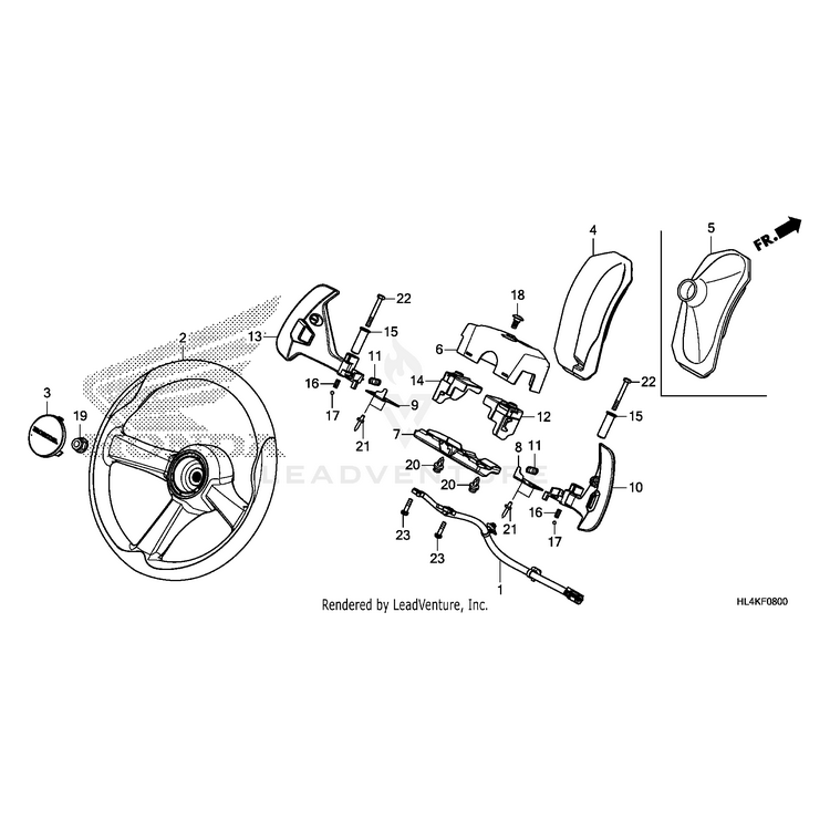 Honda - Rubber, Left Dust Seal - 78567-HL4-A00