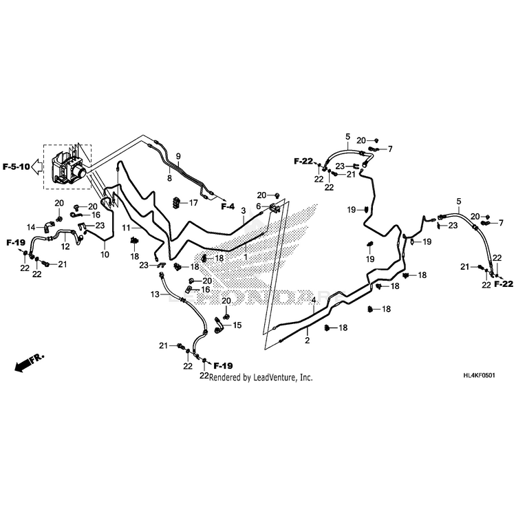 Honda - Clip, Brake Pipe - 46393-HL4-F41
