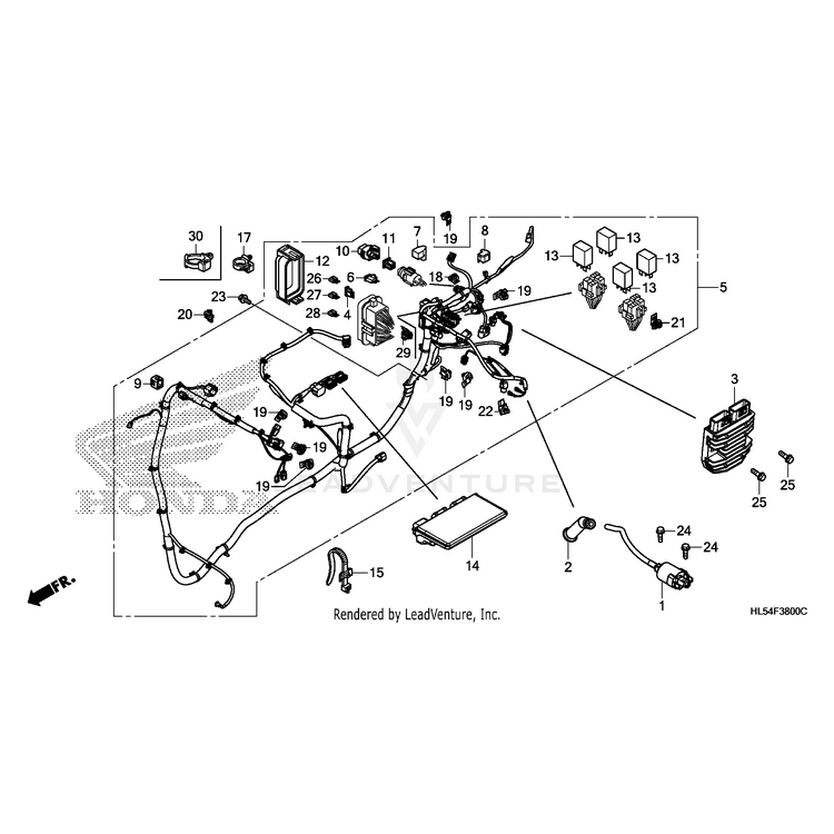 Honda - Cover Set, Fuse - 38230-HL5-A00