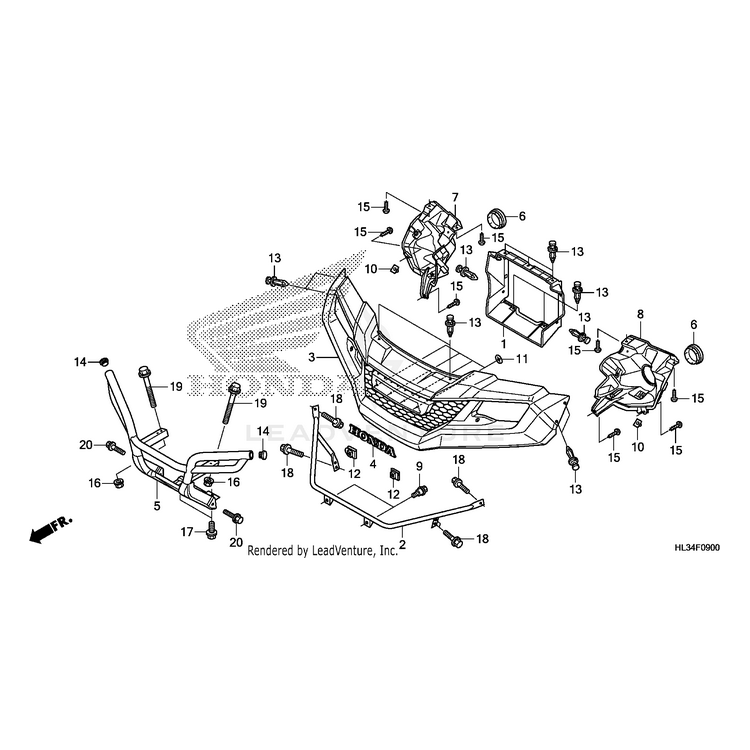 Honda - Cover, Right Headlight - 66301-HL3-A00