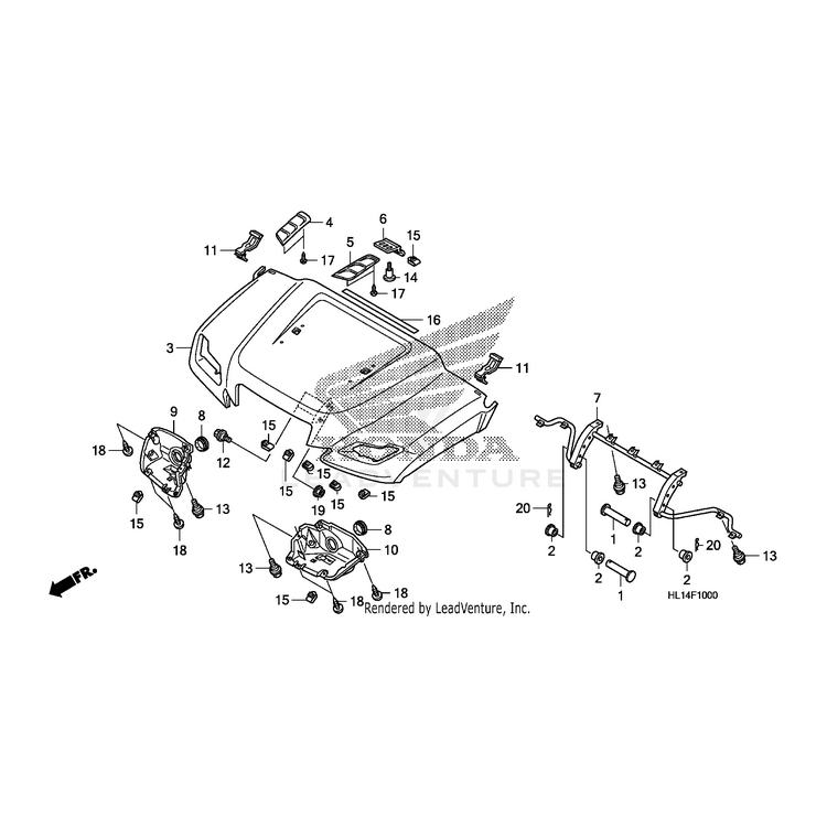 Honda - Garnish, Right Front Hood - 61101-HL1-A00