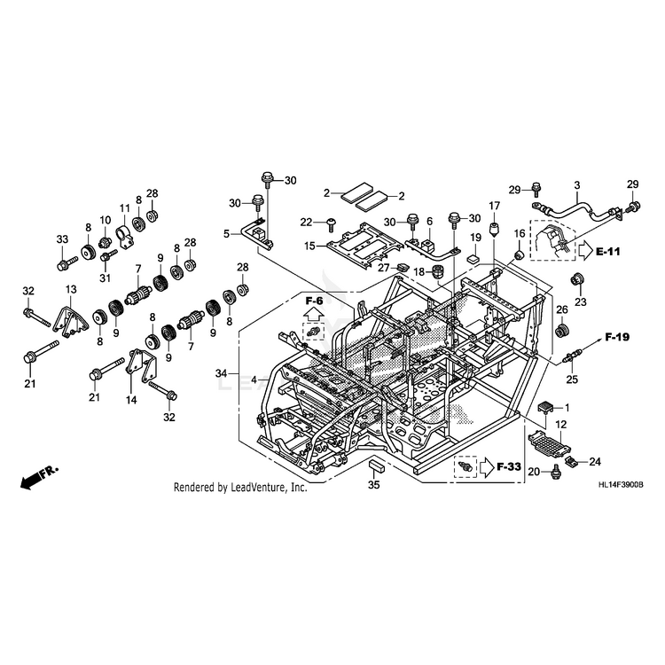 Honda - Hanger, Left Engine (Lower) - 50363-HL1-A00