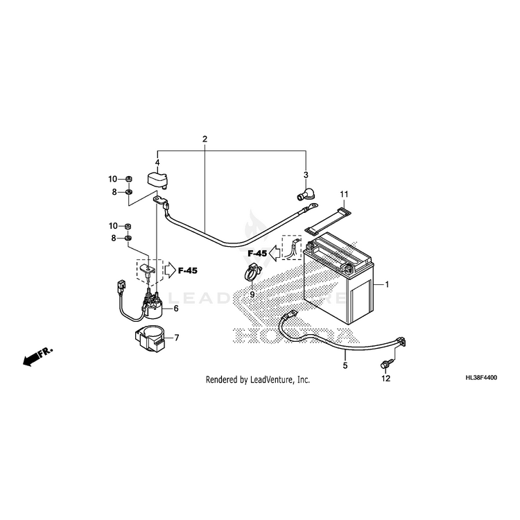 Honda - Cable, Battery Ground - 32601-HL3-A00