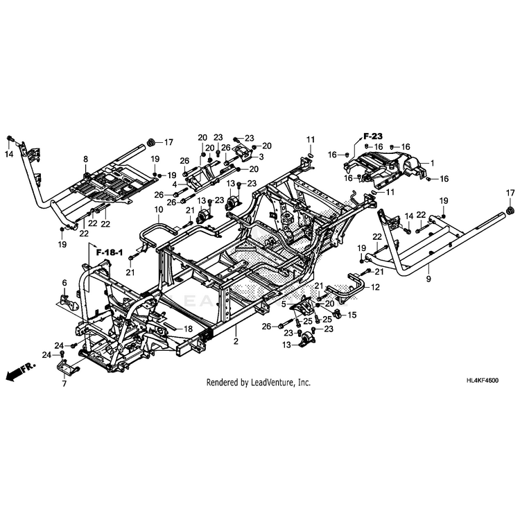 Honda - Rubber Assembly, Mounting - 50810-HL4-A01