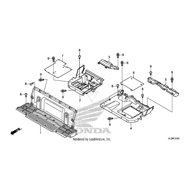 Honda - Cover, Right Seat (Lower) - 71132-HL3-A00