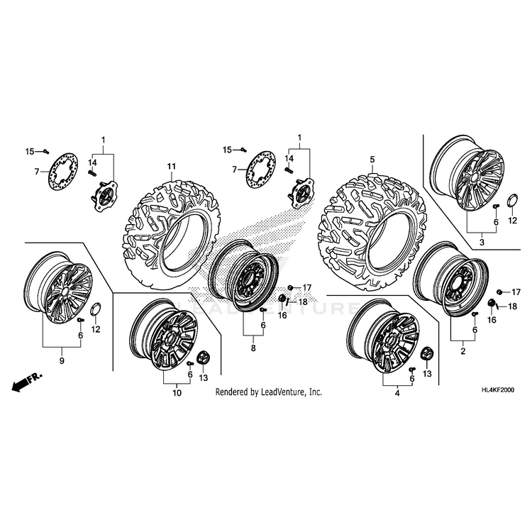 Honda - Cap, Wheel Center - 44732-HL4-A20