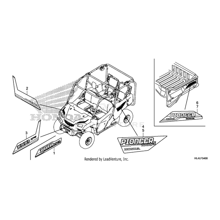 Honda - Mark, Right Rear Door Panel (Type1) - 86731-HL4-AB0ZA