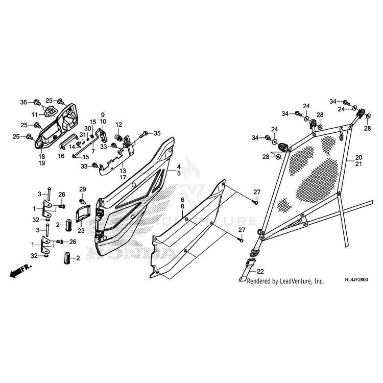 Honda - Panel, Left Front Door *B223Pr* (Wol) (Pearl Proton Blue-R) - 67235-HL4-A10ZJ
